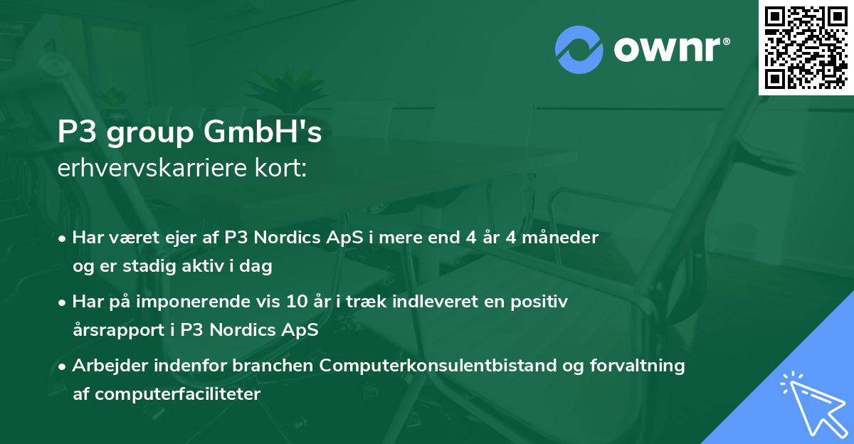 P3 group GmbH's erhvervskarriere kort