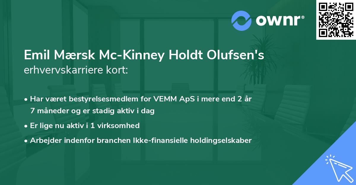 Emil Mærsk Mc-Kinney Holdt Olufsen's erhvervskarriere kort