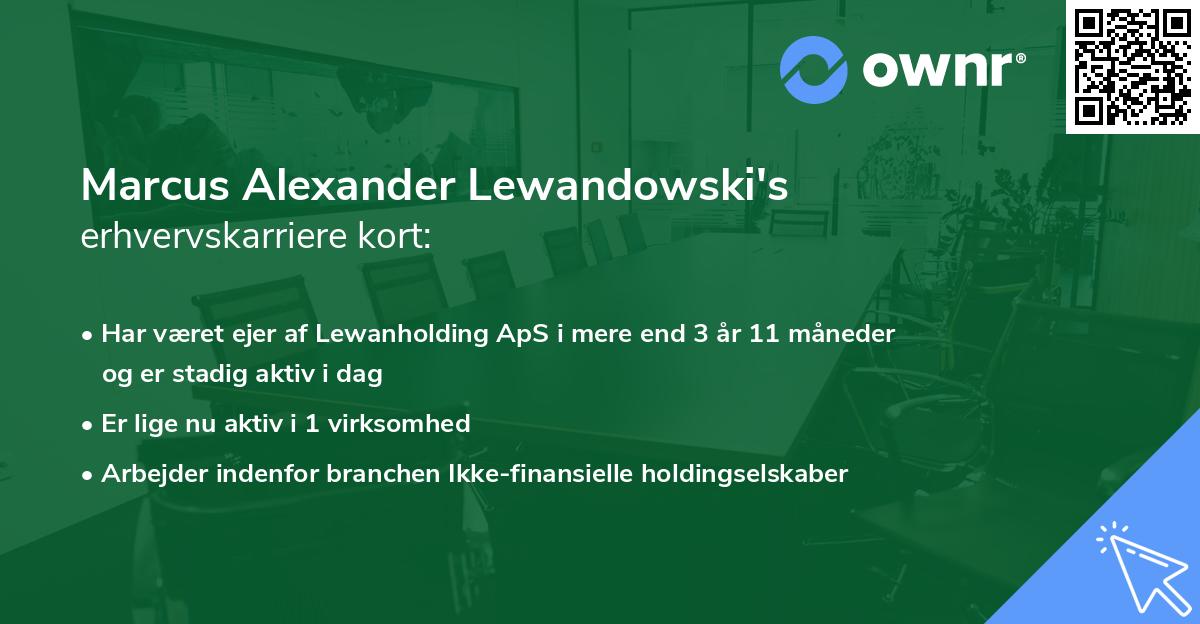 Marcus Alexander Lewandowski's erhvervskarriere kort