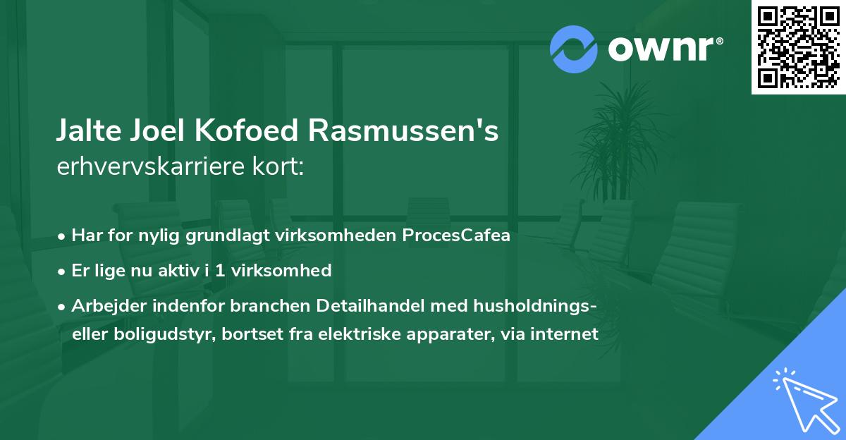 Jalte Joel Kofoed Rasmussen's erhvervskarriere kort