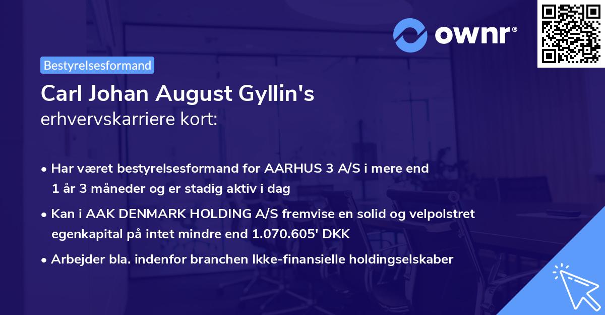 Carl Johan August Gyllin's erhvervskarriere kort