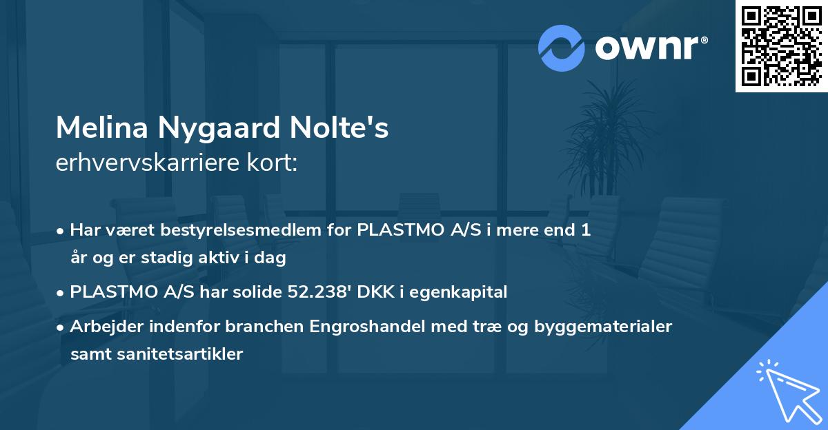 Melina Nygaard Nolte's erhvervskarriere kort
