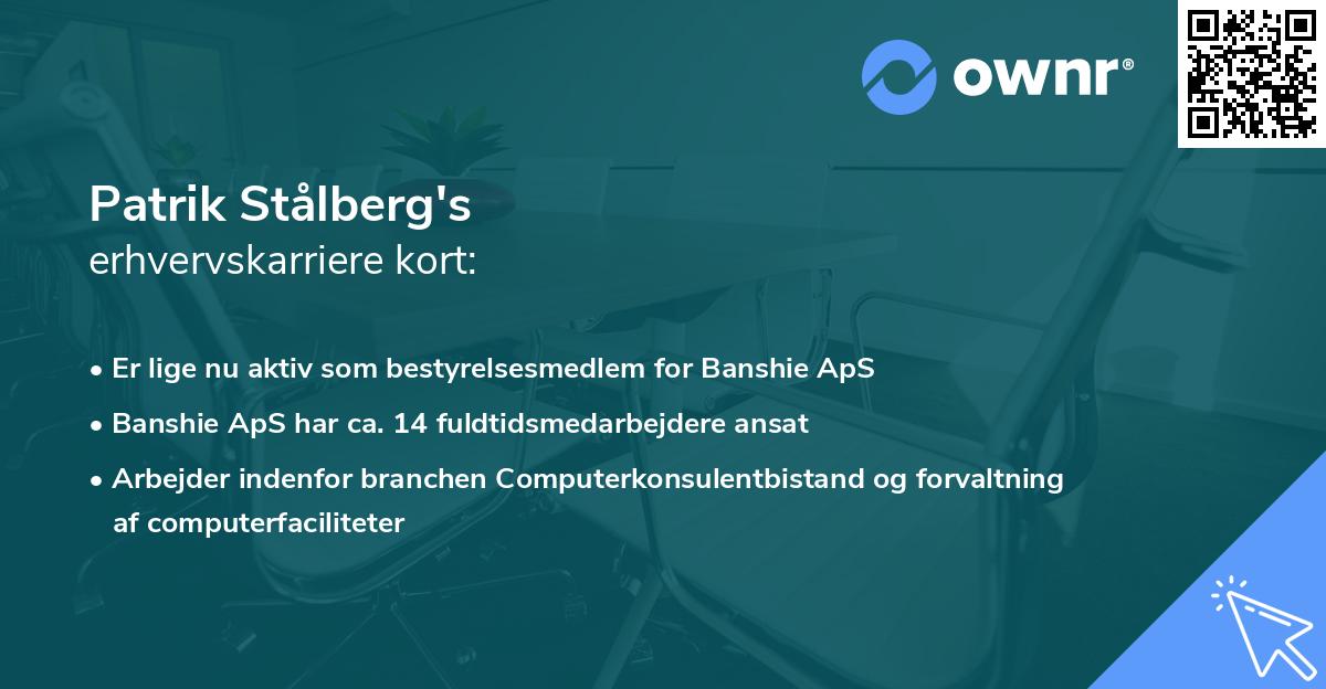 Patrik Stålberg's erhvervskarriere kort