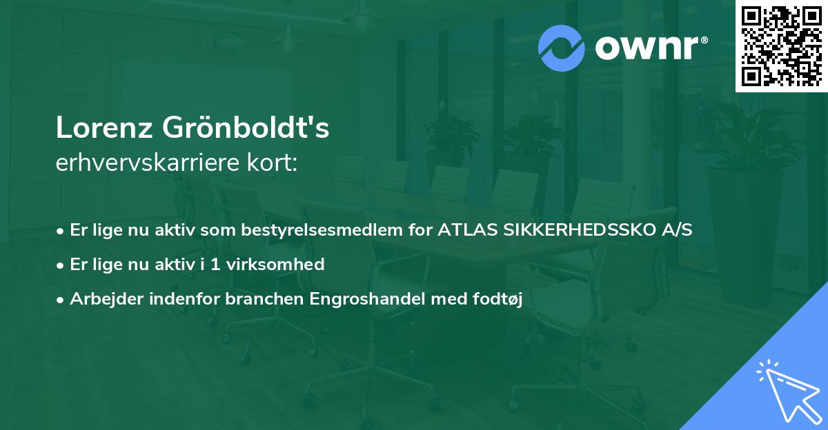Lorenz Grönboldt's erhvervskarriere kort