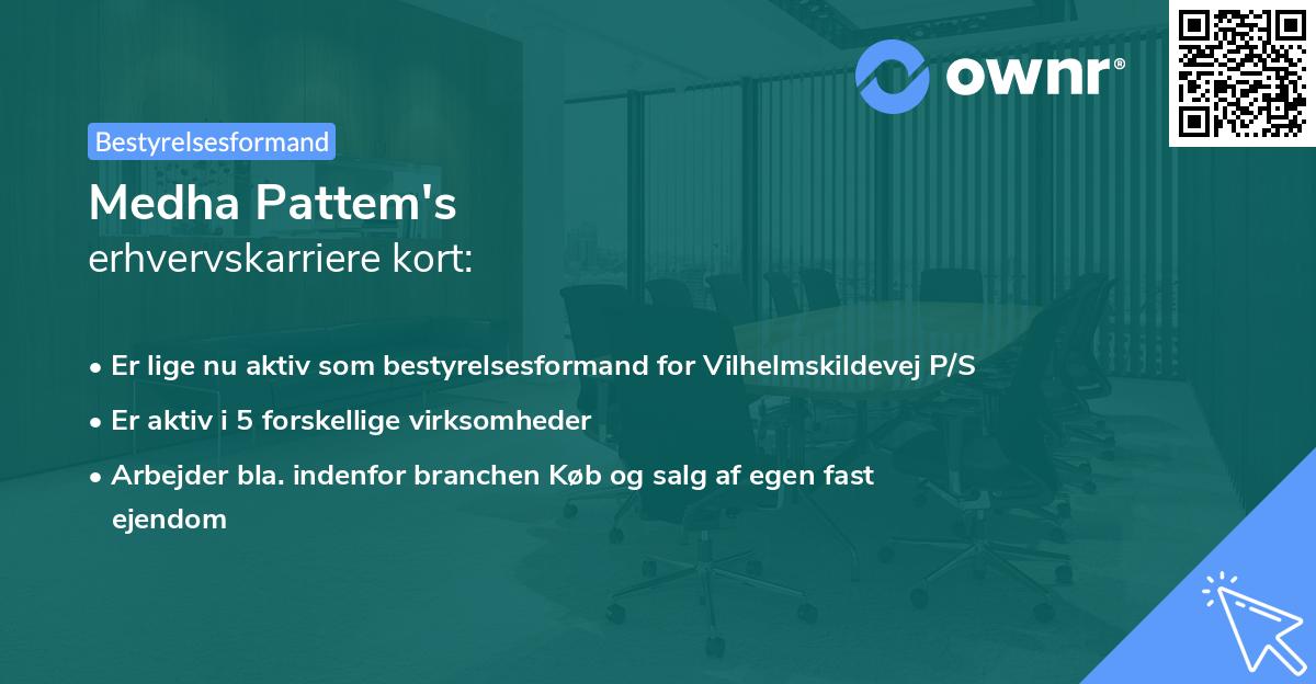 Medha Pattem's erhvervskarriere kort