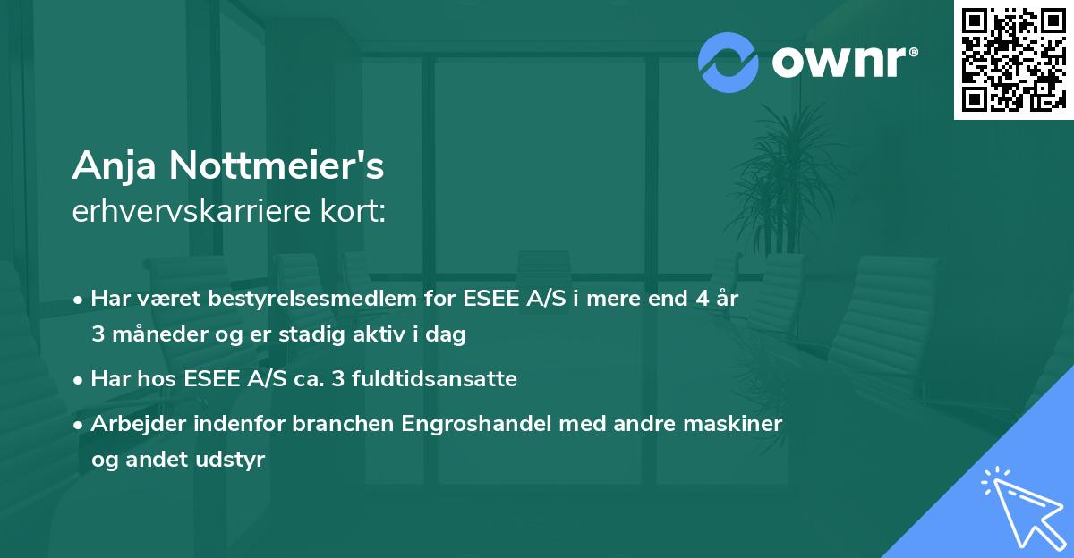 Anja Nottmeier's erhvervskarriere kort