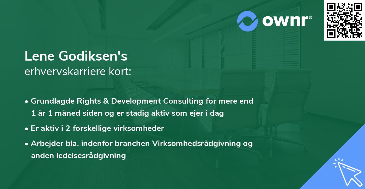 Lene Godiksen's erhvervskarriere kort