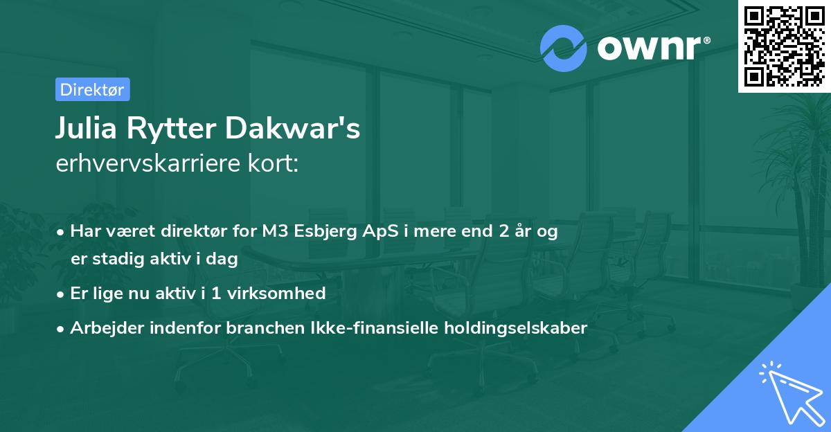 Julia Rytter Dakwar's erhvervskarriere kort