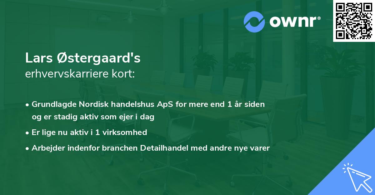 Lars Østergaard's erhvervskarriere kort