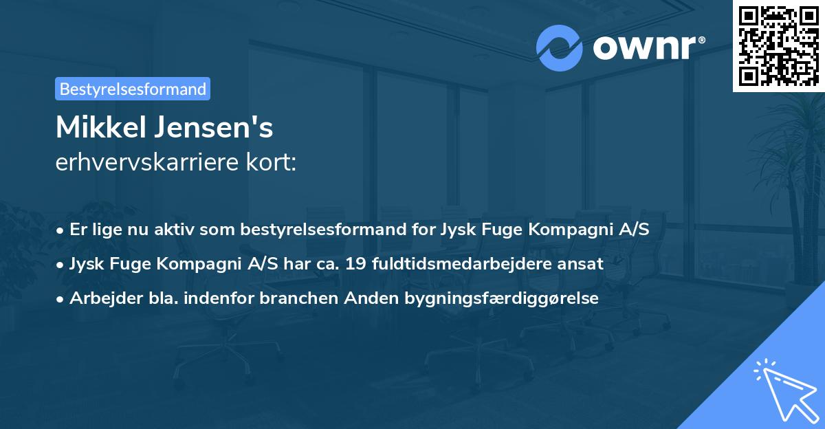 Mikkel Jensen's erhvervskarriere kort
