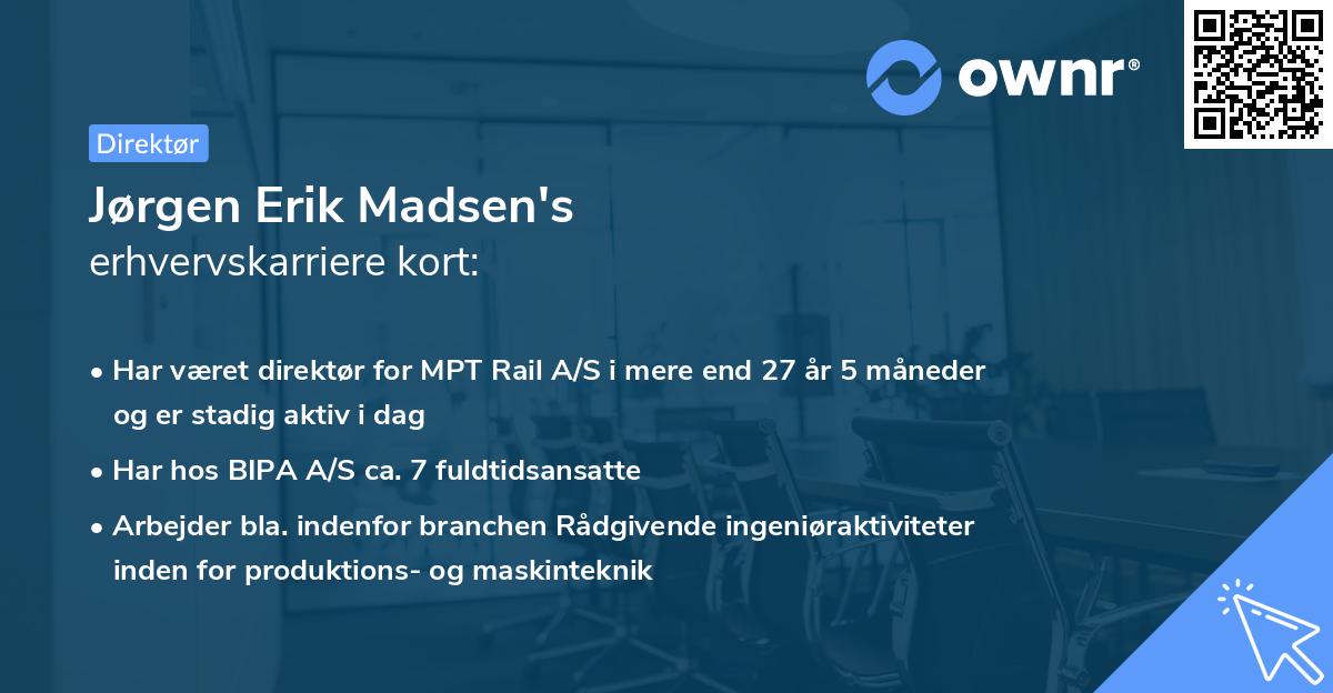 Jørgen Erik Madsen's erhvervskarriere kort