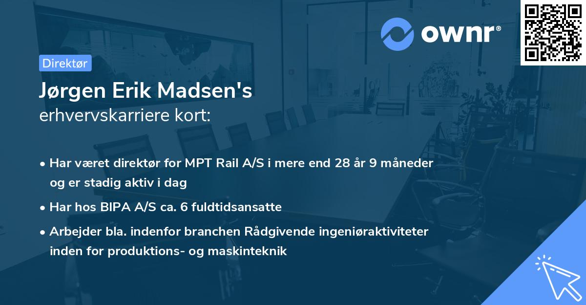 Jørgen Erik Madsen's erhvervskarriere kort