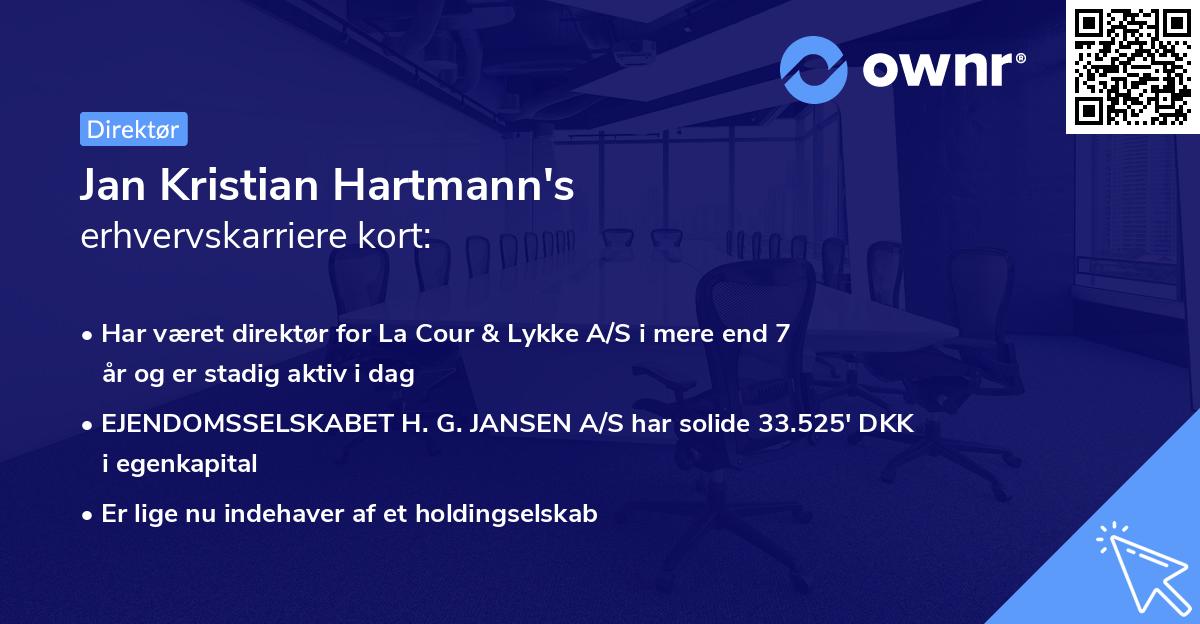 Jan Kristian Hartmann's erhvervskarriere kort