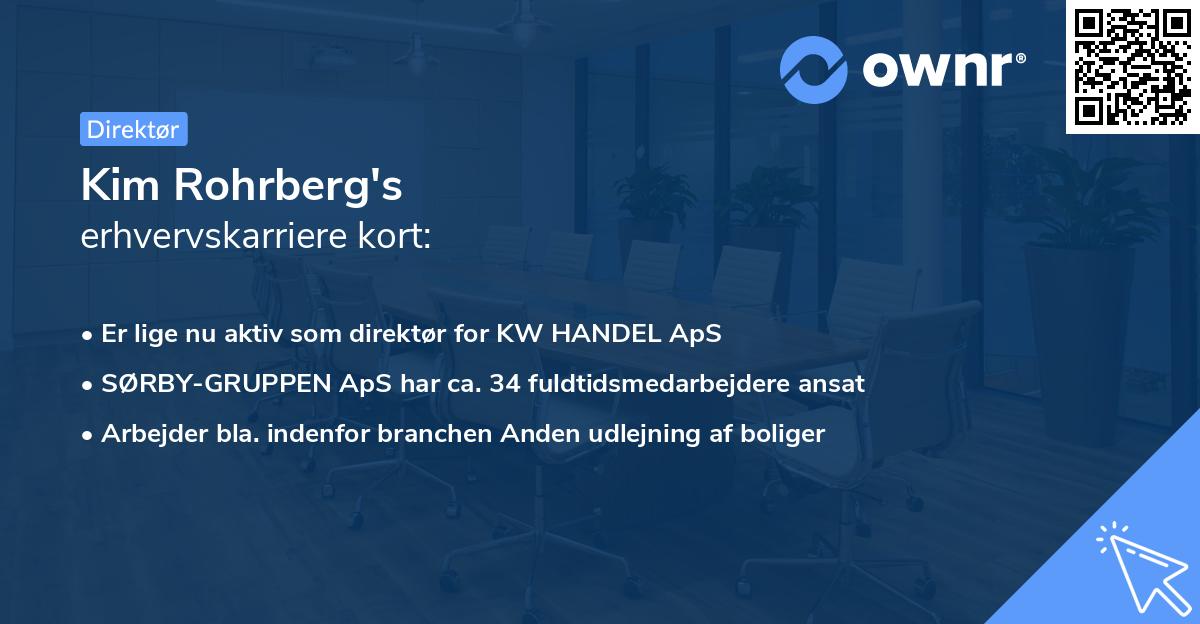 Kim Rohrberg's erhvervskarriere kort