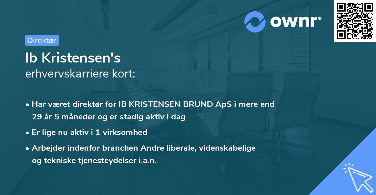 Ib Kristensen's erhvervskarriere kort