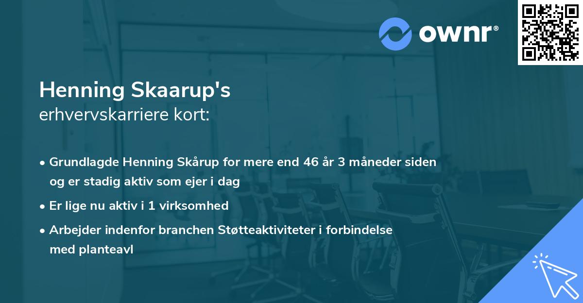Henning Skaarup's erhvervskarriere kort