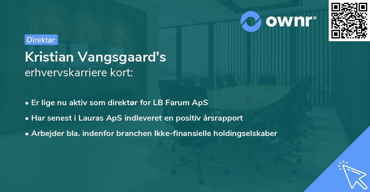 Kristian Vangsgaard's erhvervskarriere kort