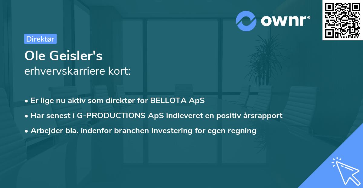 Ole Geisler's erhvervskarriere kort