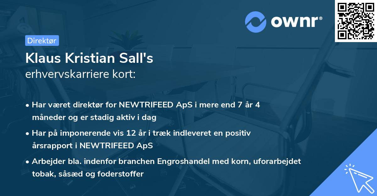 Klaus Kristian Sall's erhvervskarriere kort
