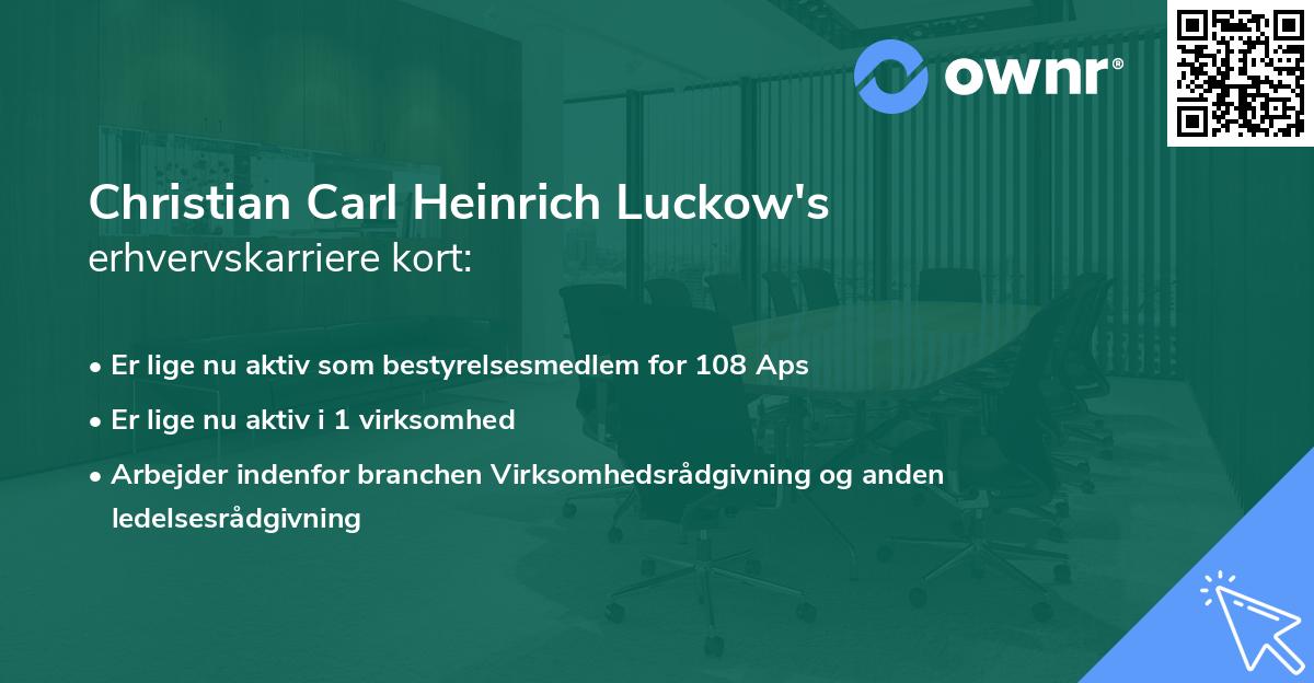 Christian Carl Heinrich Luckow's erhvervskarriere kort