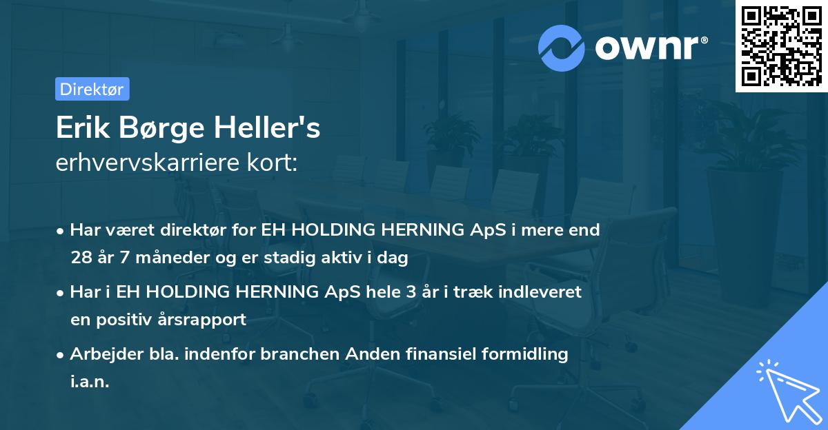 Erik Børge Heller's erhvervskarriere kort
