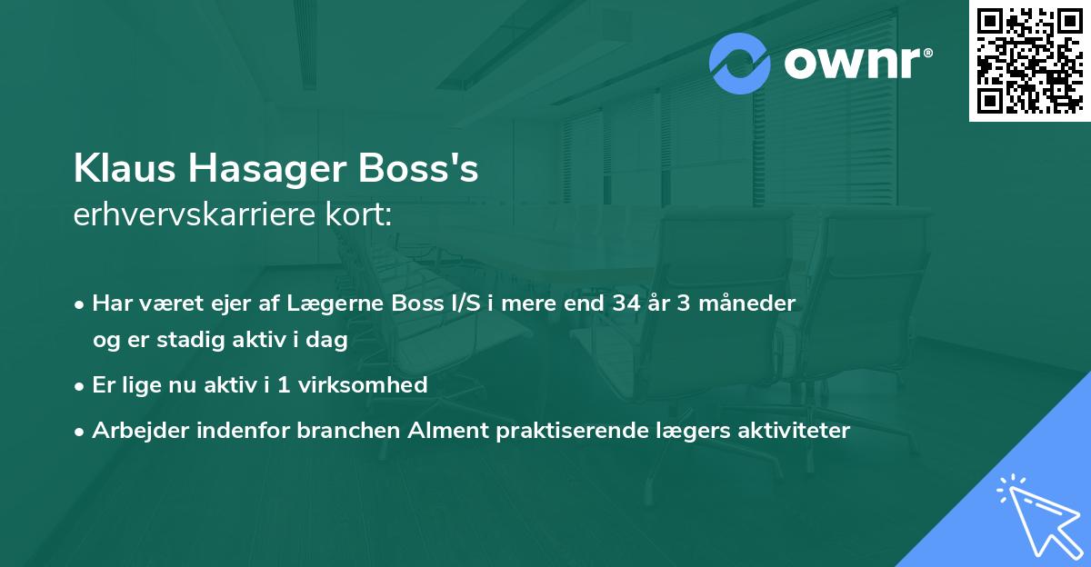 Klaus Hasager Boss's erhvervskarriere kort