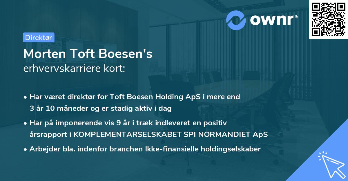 Morten Toft Boesen's erhvervskarriere kort