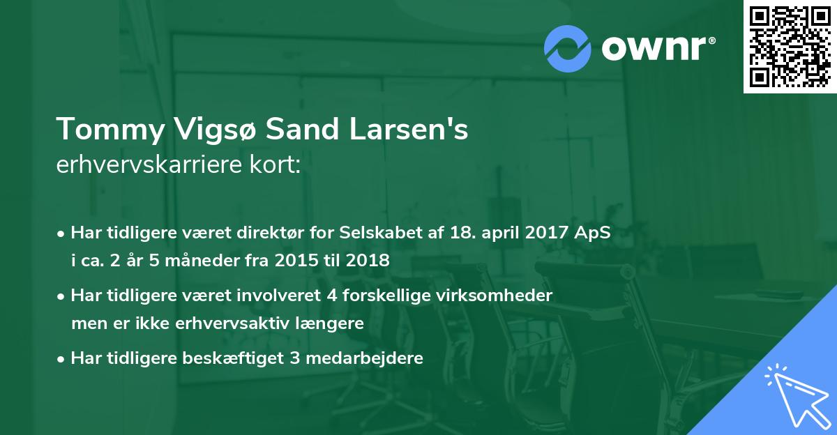 Tommy Vigsø Sand Larsen's erhvervskarriere kort