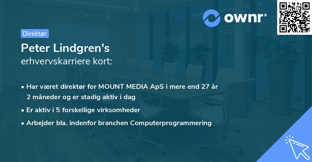 Peter Lindgren's erhvervskarriere kort