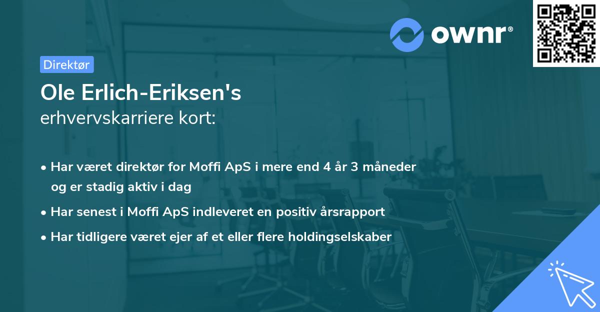 Ole Erlich-Eriksen's erhvervskarriere kort