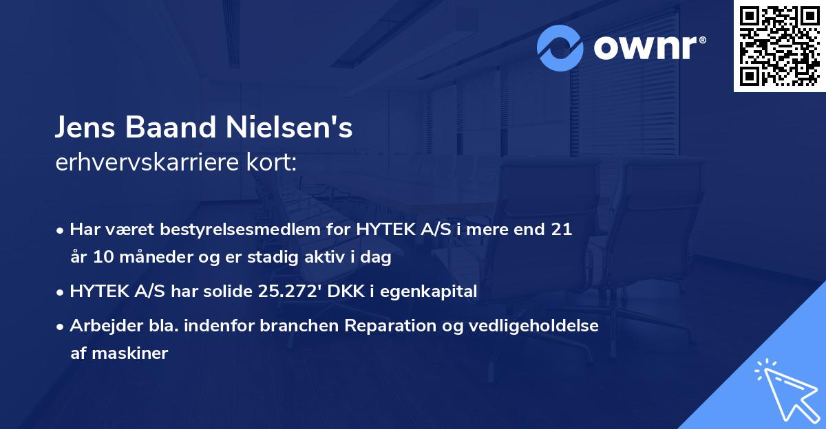 Jens Baand Nielsen's erhvervskarriere kort