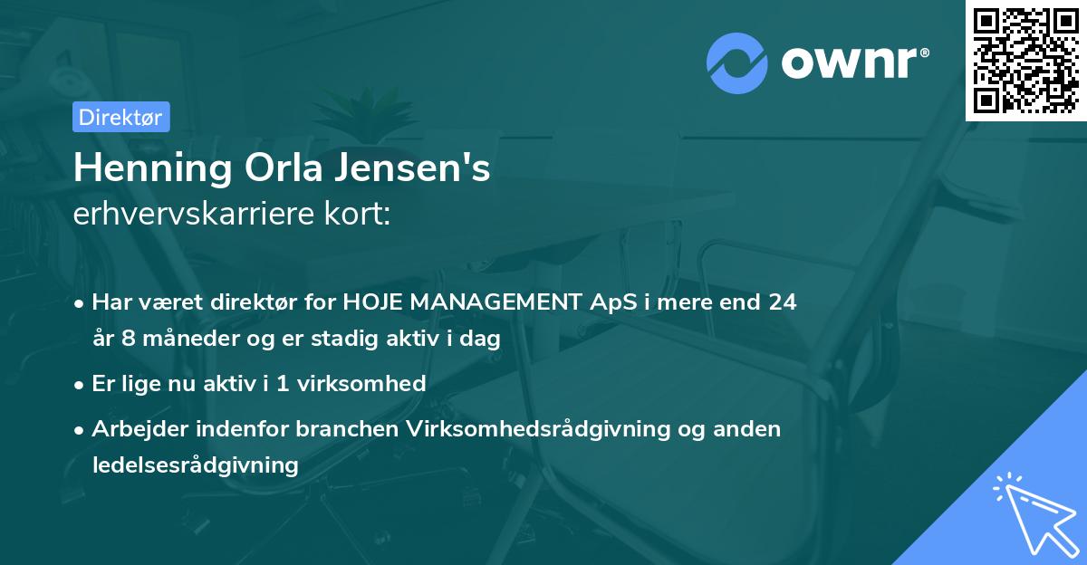 Henning Orla Jensen's erhvervskarriere kort