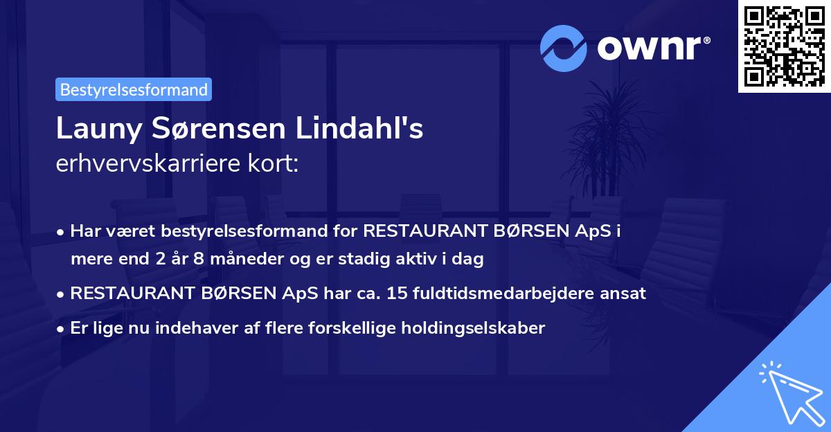 Launy Sørensen Lindahl's erhvervskarriere kort