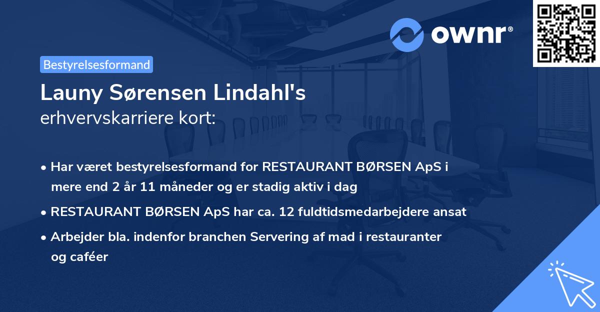 Launy Sørensen Lindahl's erhvervskarriere kort