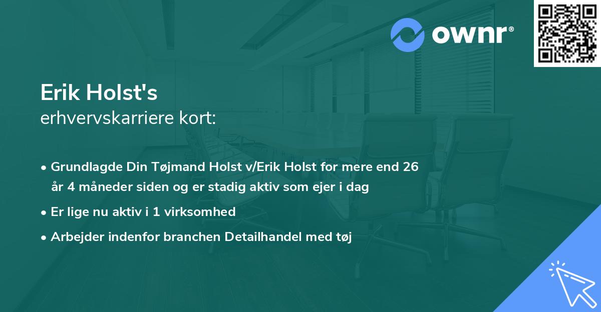 Erik Holst's erhvervskarriere kort