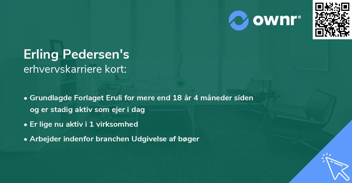 Erling Pedersen's erhvervskarriere kort