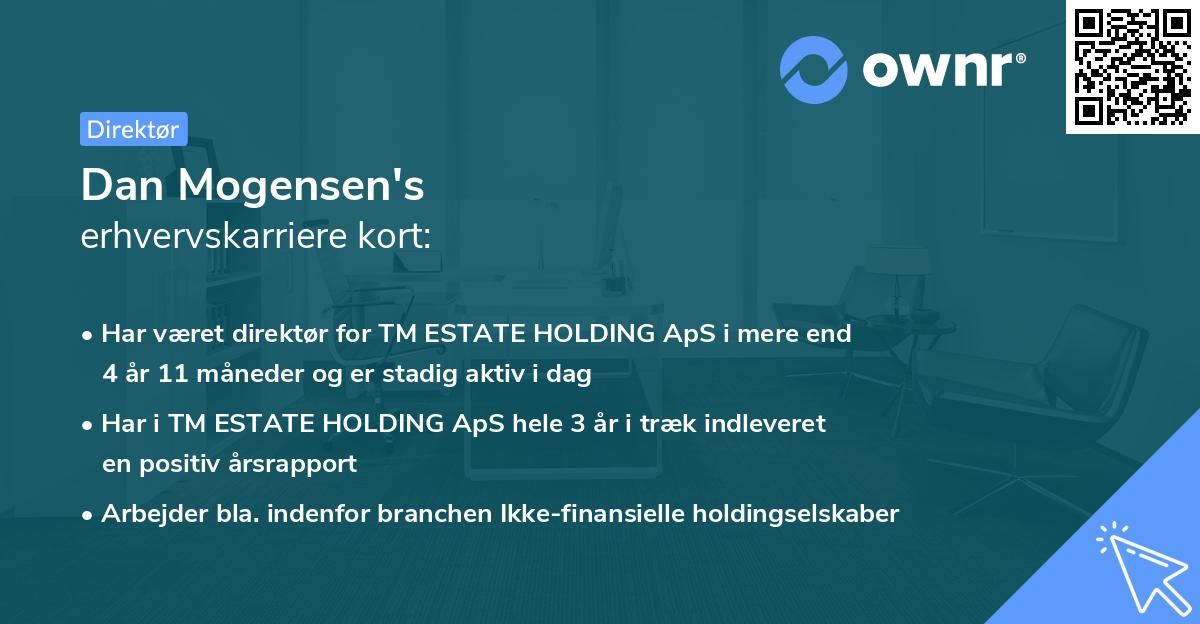 Dan Mogensen's erhvervskarriere kort