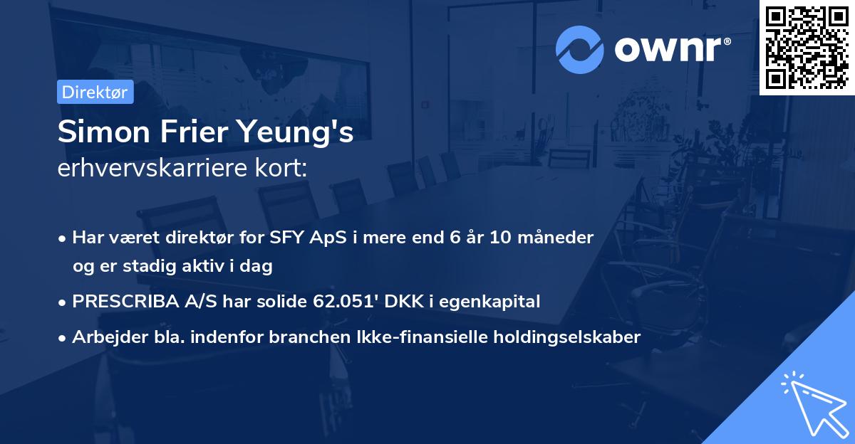 Simon Frier Yeung's erhvervskarriere kort