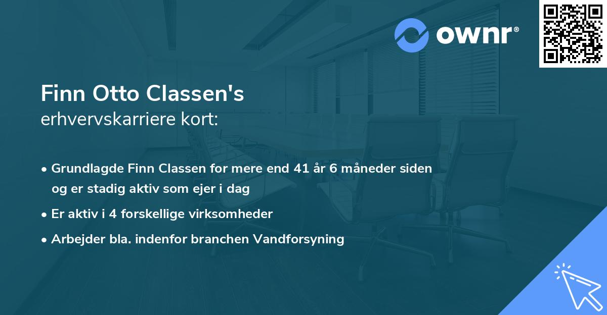 Finn Otto Classen's erhvervskarriere kort