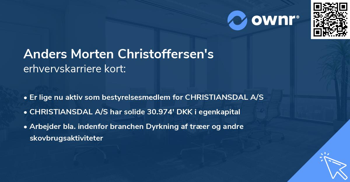 Anders Morten Christoffersen's erhvervskarriere kort