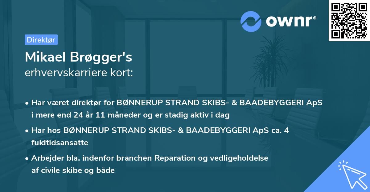 Mikael Brøgger's erhvervskarriere kort
