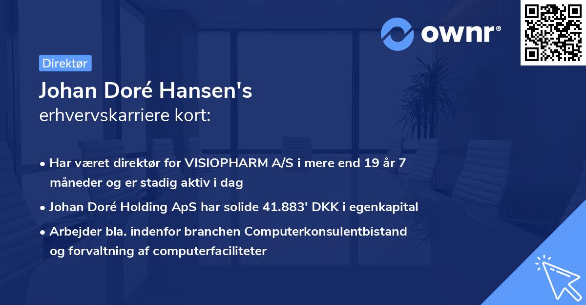 Johan Doré Hansen's erhvervskarriere kort