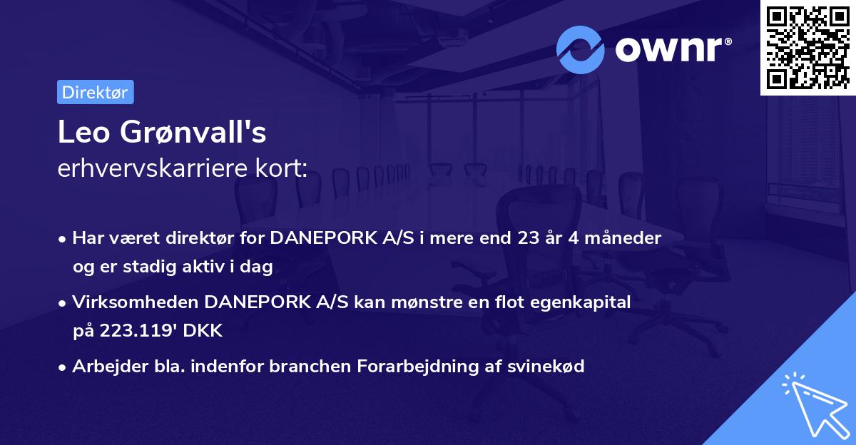 Leo Grønvall's erhvervskarriere kort