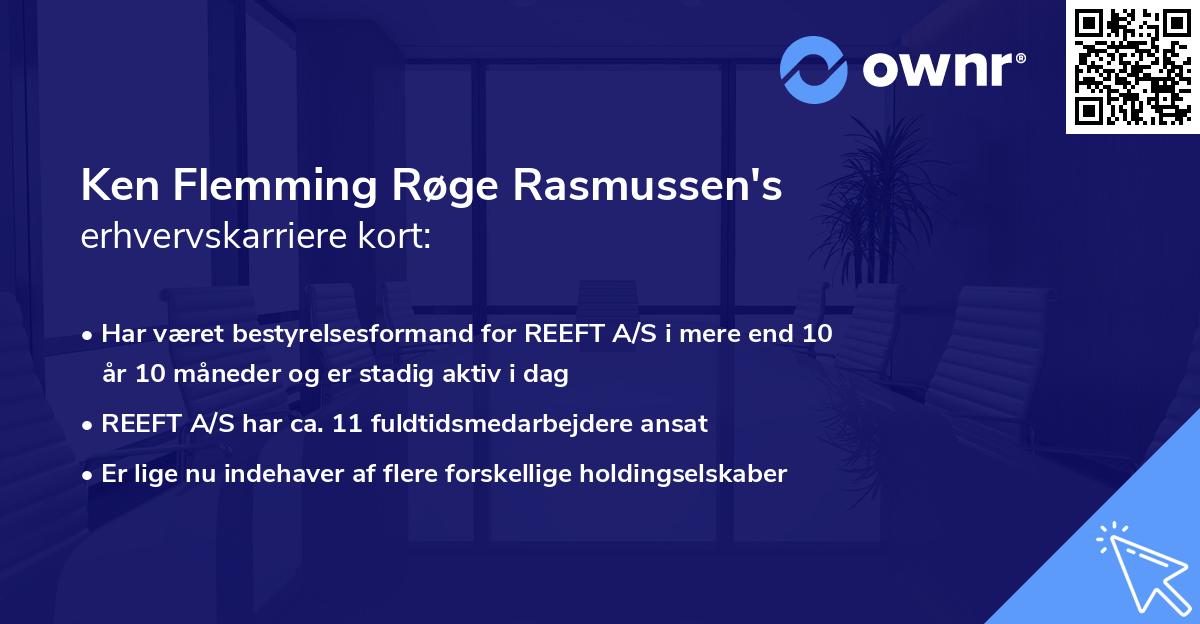 Ken Flemming Røge Rasmussen's erhvervskarriere kort