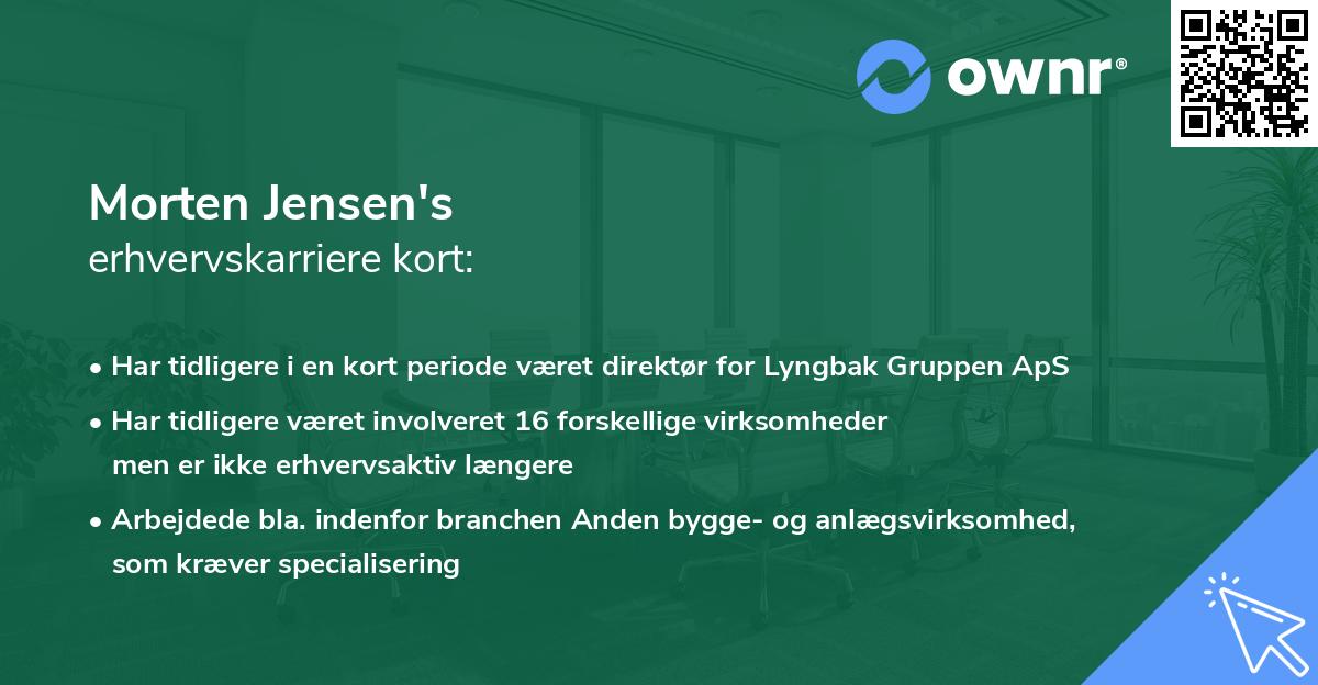 Morten Jensen's erhvervskarriere kort