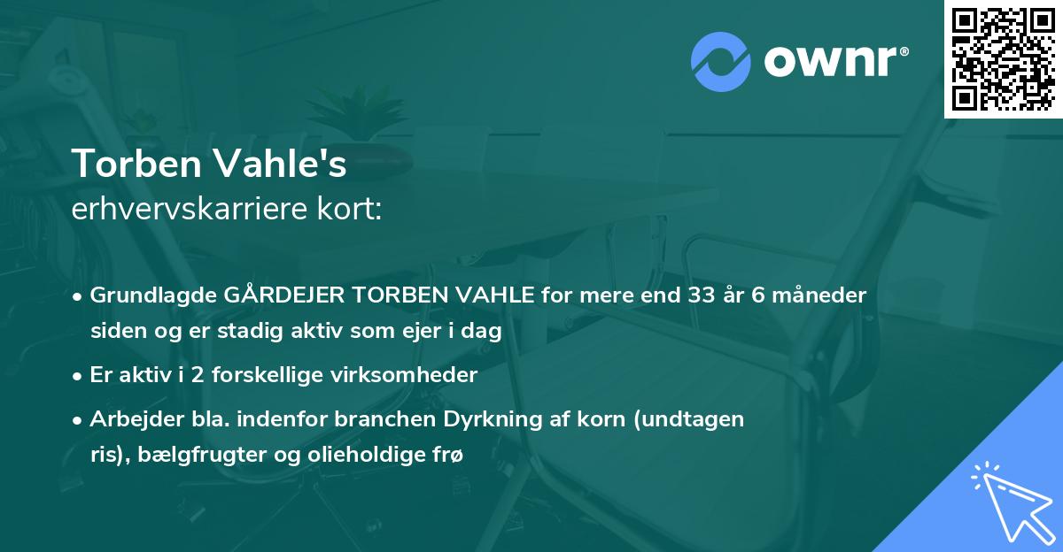 Torben Vahle's erhvervskarriere kort