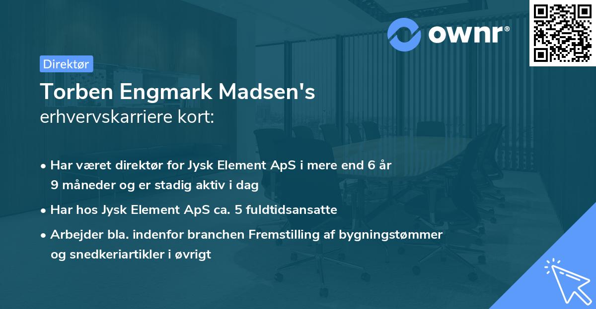 Torben Engmark Madsen's erhvervskarriere kort
