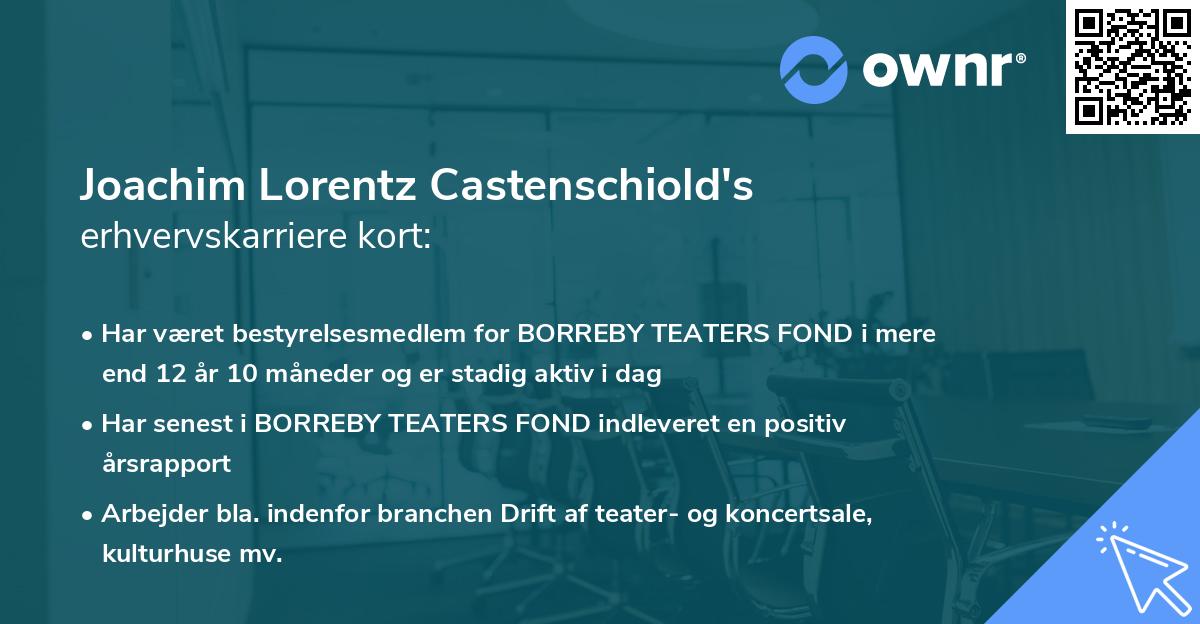 Joachim Lorentz Castenschiold's erhvervskarriere kort