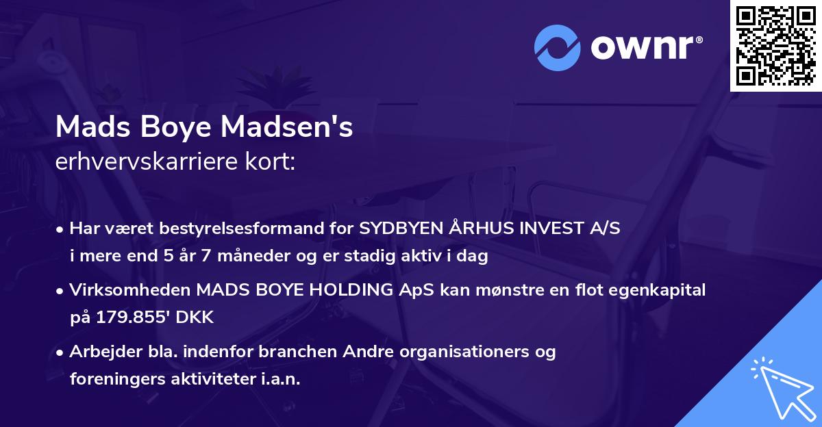Mads Boye Madsen's erhvervskarriere kort