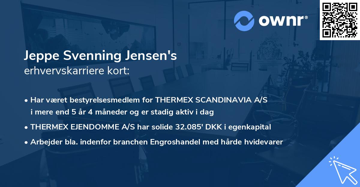 Jeppe Svenning Jensen's erhvervskarriere kort